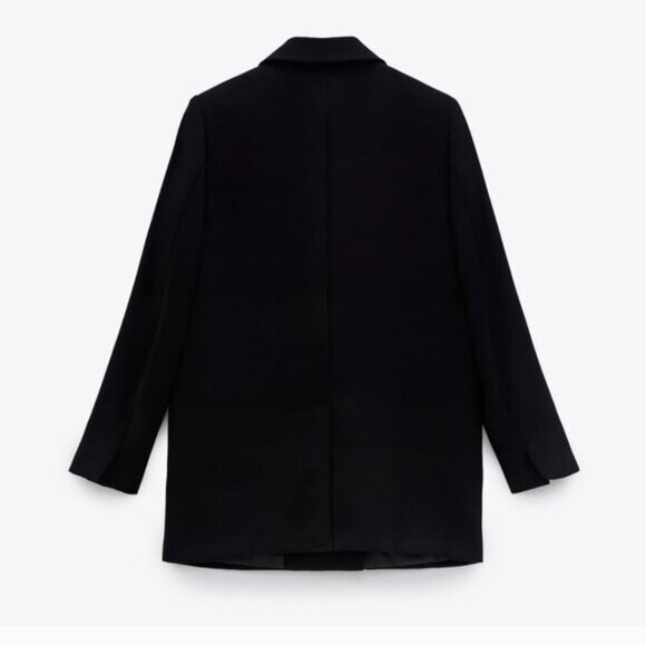 Zara Flowy Oversized Suit Blazer in Black Slouchy Menswear-inspired Women's XL - Picture 6 of 13